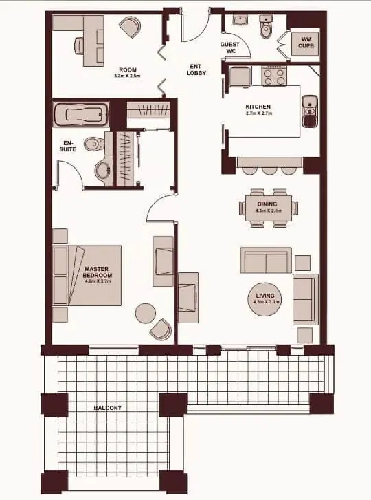 Luxury 2Br Apartment With Full Burj Khalifa View 2-Min Walk To Dubai Mall 0*,  United Arab Emirates